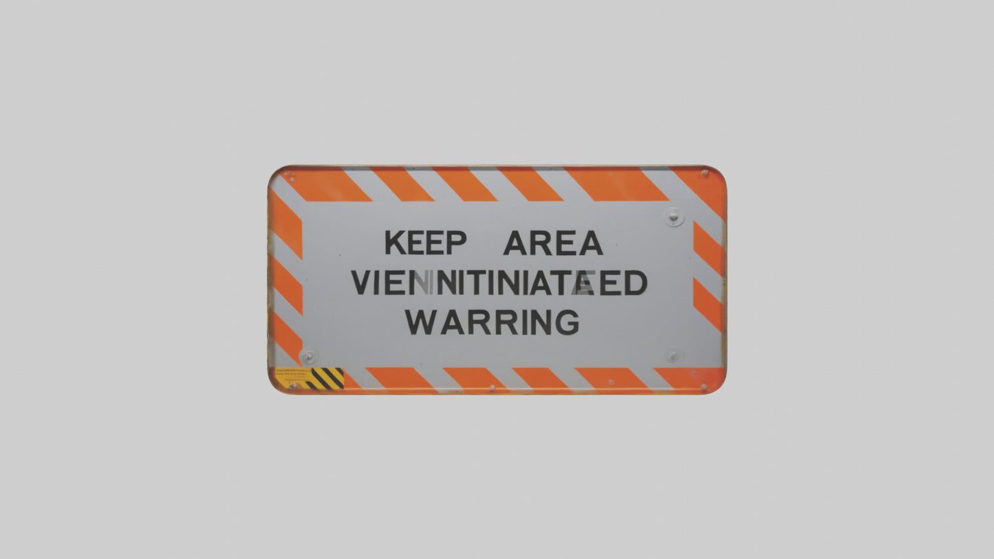 3D model Keep Area Ventilated Warning Sign model VR / AR / low-poly
