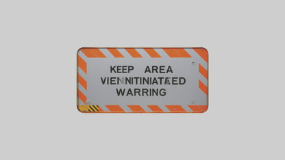 3D model Keep Area Ventilated Warning Sign model VR / AR / low-poly