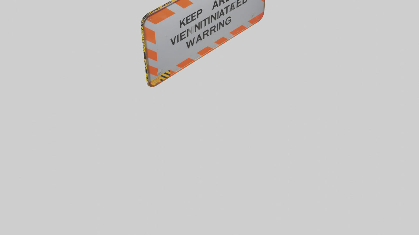 3D model Keep Area Ventilated Warning Sign model VR / AR / low-poly