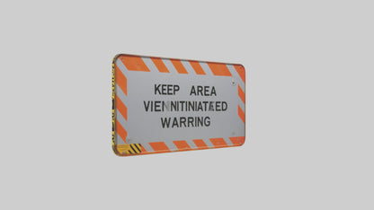3D model Keep Area Ventilated Warning Sign model VR / AR / low-poly