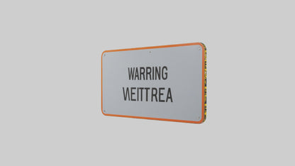 3D model Keep Area Ventilated Warning Sign model VR / AR / low-poly