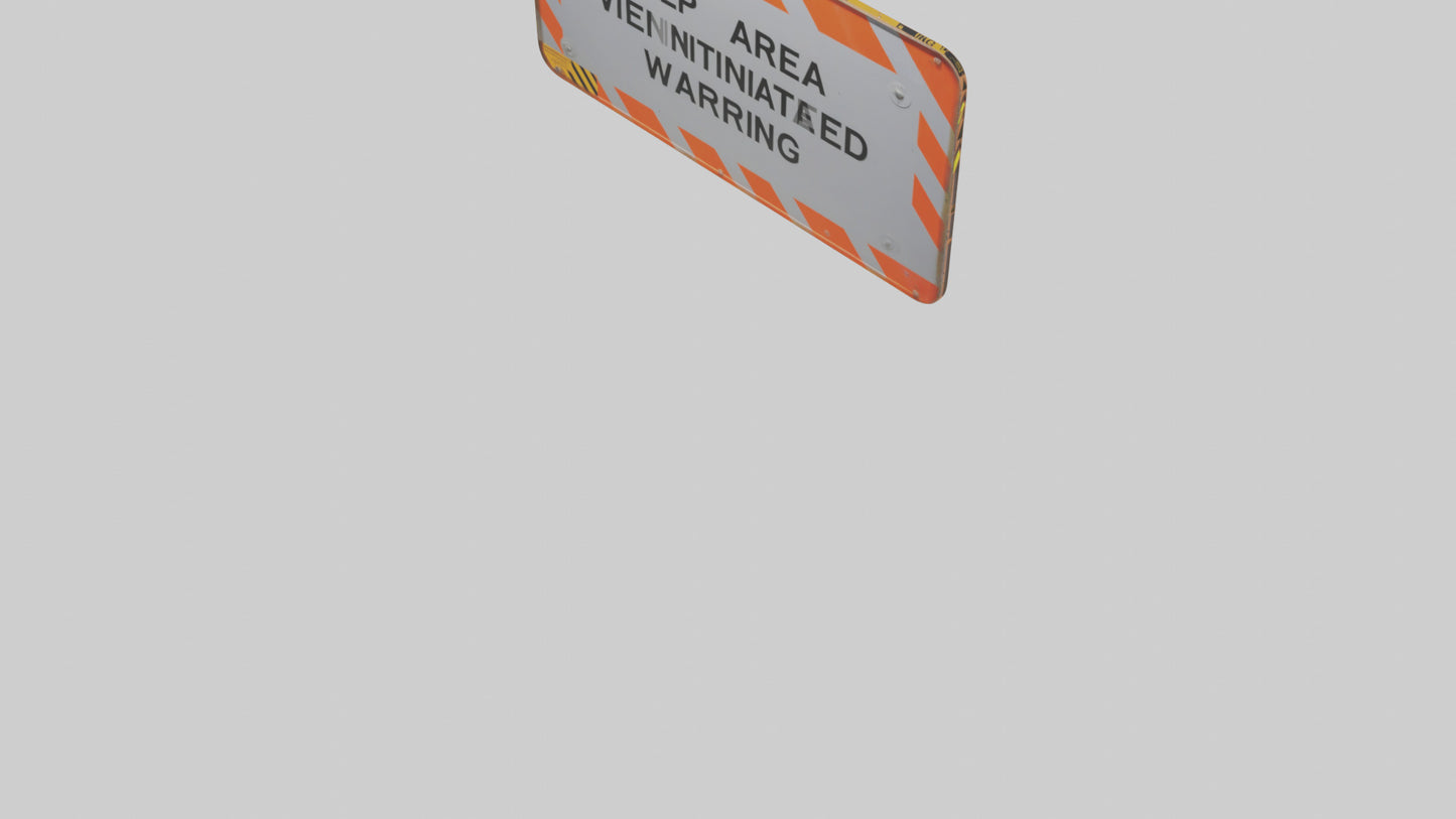 3D model Keep Area Ventilated Warning Sign model VR / AR / low-poly