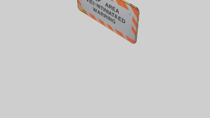 3D model Keep Area Ventilated Warning Sign model VR / AR / low-poly