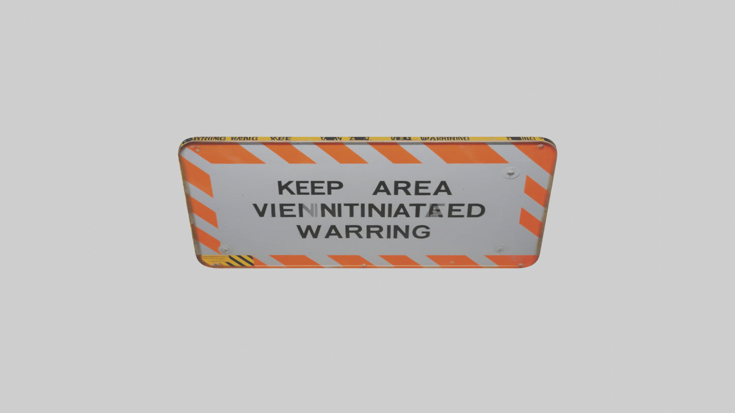 3D model Keep Area Ventilated Warning Sign model VR / AR / low-poly