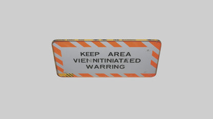 3D model Keep Area Ventilated Warning Sign model VR / AR / low-poly