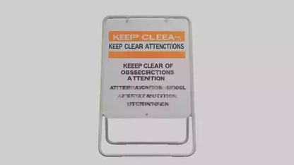 3D model Keep Clear of Obstructions Attention Sign model VR / AR / low-poly