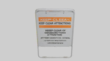 3D model Keep Clear of Obstructions Attention Sign model VR / AR / low-poly