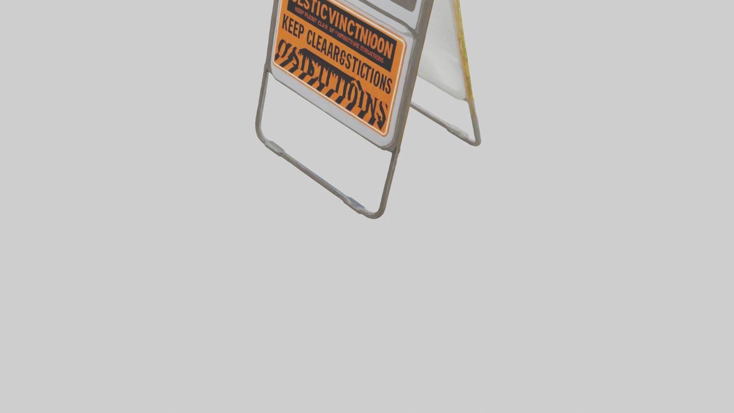 3D model Keep Clear of Obstructions Attention Sign model VR / AR / low-poly