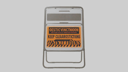 3D model Keep Clear of Obstructions Attention Sign model VR / AR / low-poly