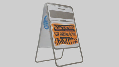 3D model Keep Clear of Obstructions Attention Sign model VR / AR / low-poly
