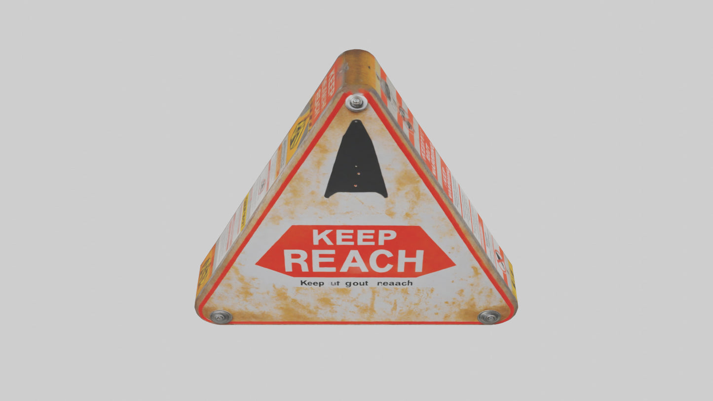 3D model Keep Out of Reach Warning Sign model VR / AR / low-poly