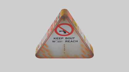 3D model Keep Out of Reach Warning Sign model VR / AR / low-poly