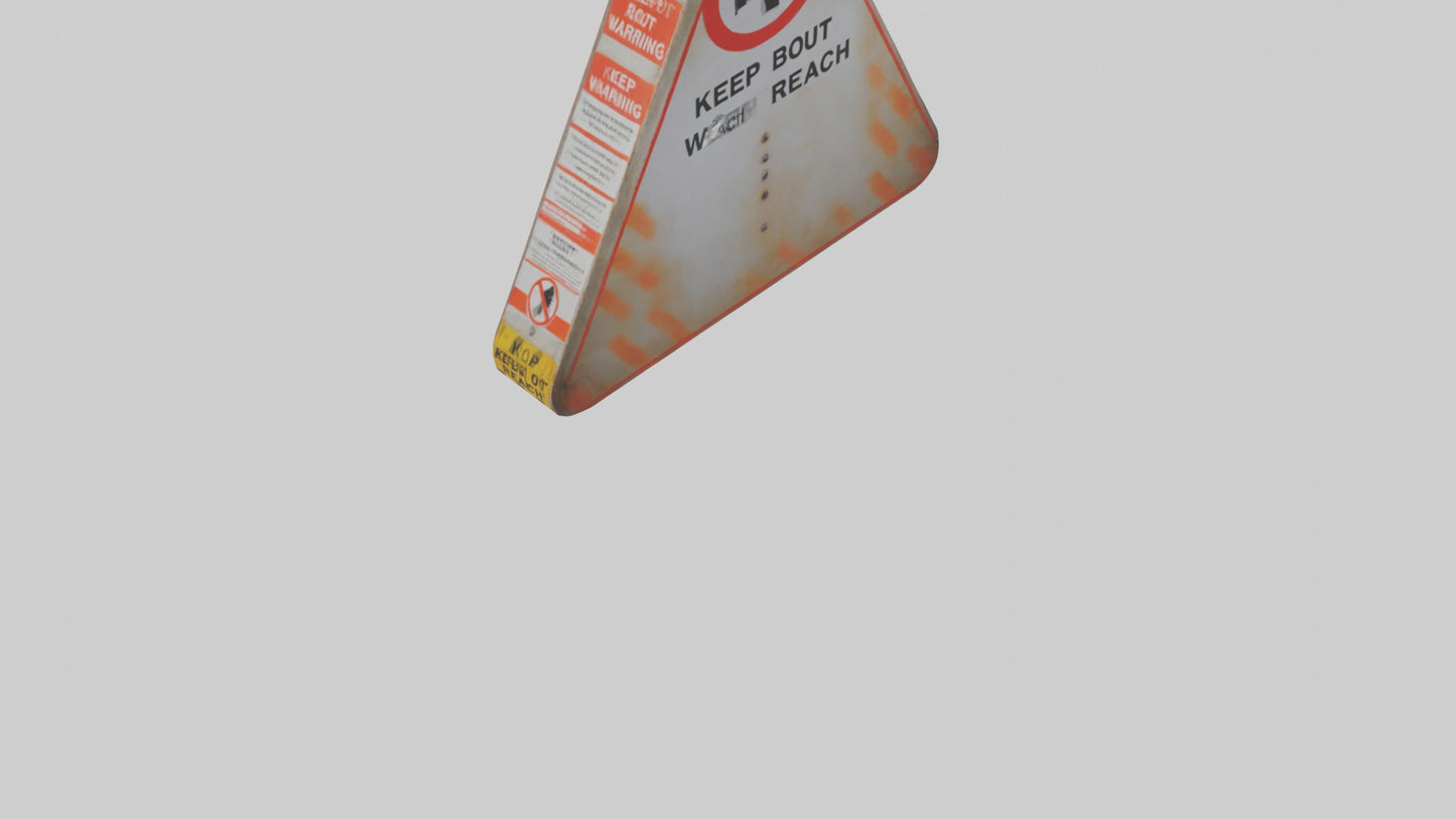 3D model Keep Out of Reach Warning Sign model VR / AR / low-poly