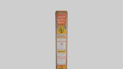 3D model Keep Out of Reach Warning Sign model VR / AR / low-poly