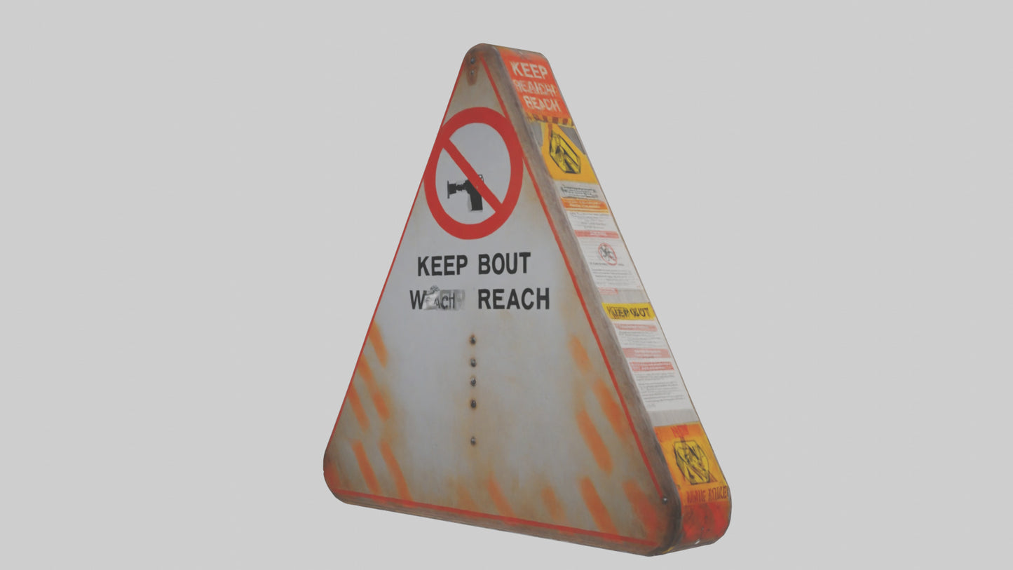 3D model Keep Out of Reach Warning Sign model VR / AR / low-poly