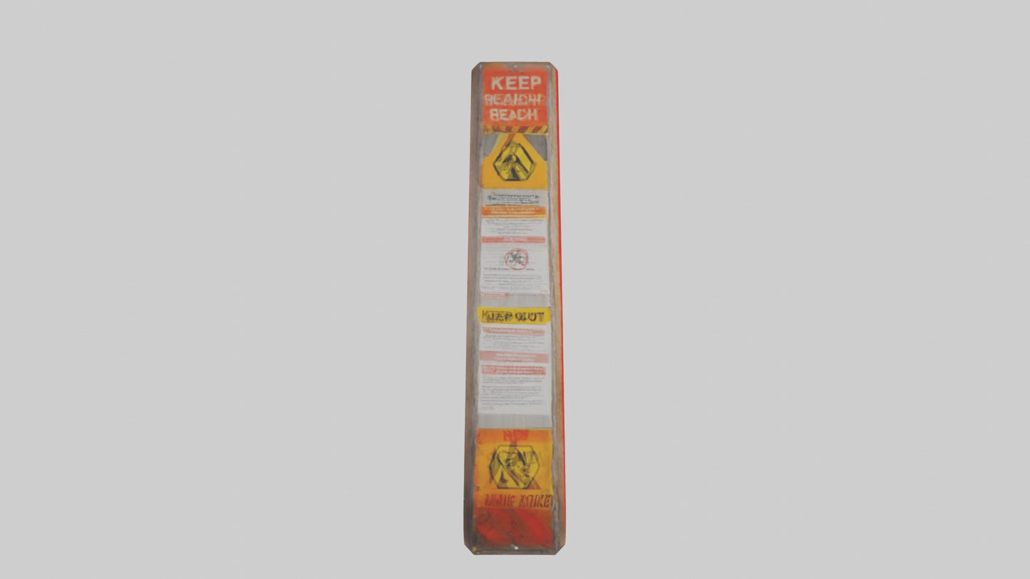 3D model Keep Out of Reach Warning Sign model VR / AR / low-poly