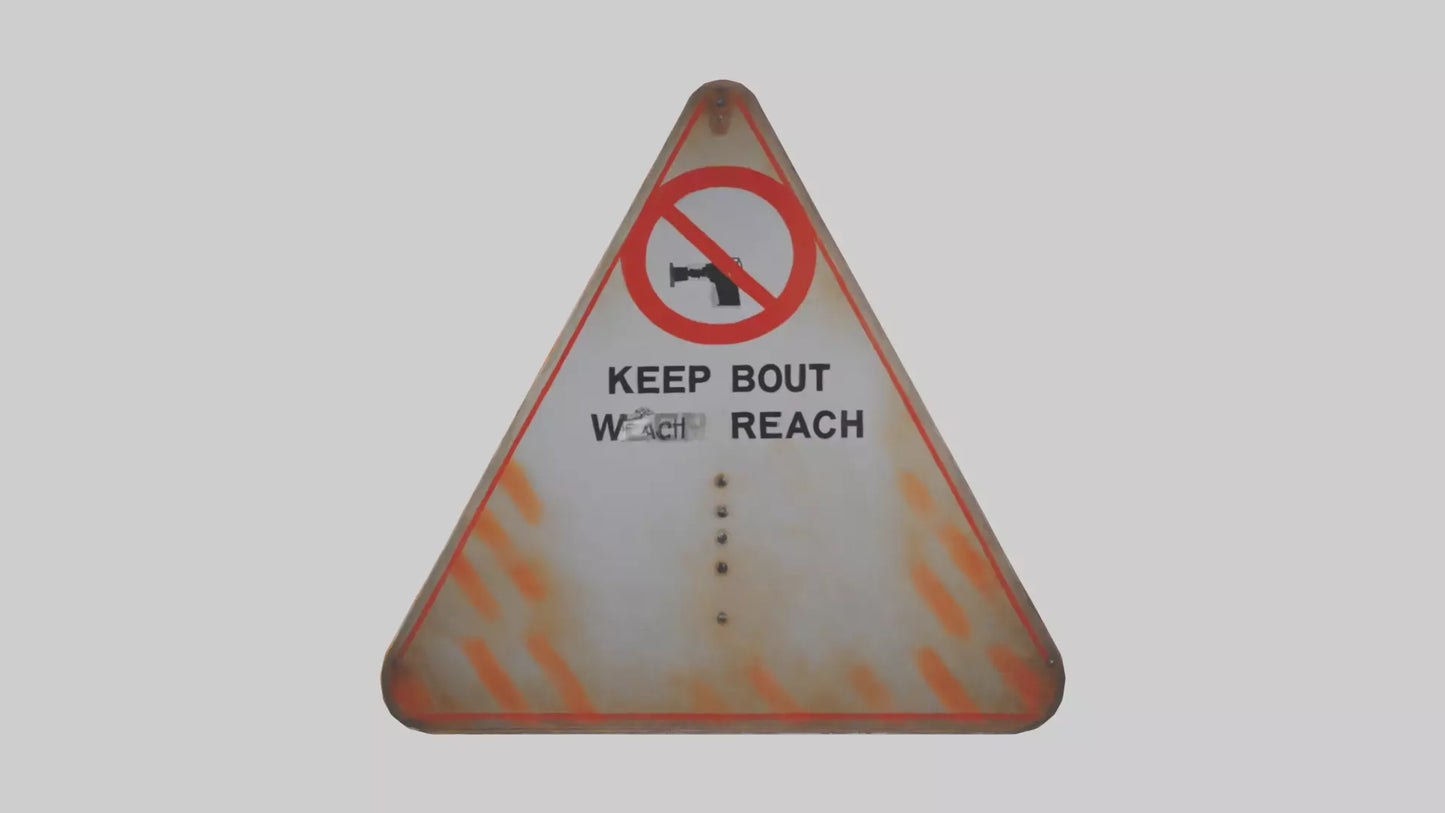 3D model Keep Out of Reach Warning Sign model VR / AR / low-poly