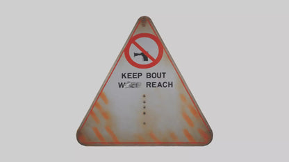 3D model Keep Out of Reach Warning Sign model VR / AR / low-poly