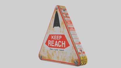3D model Keep Out of Reach Warning Sign model VR / AR / low-poly