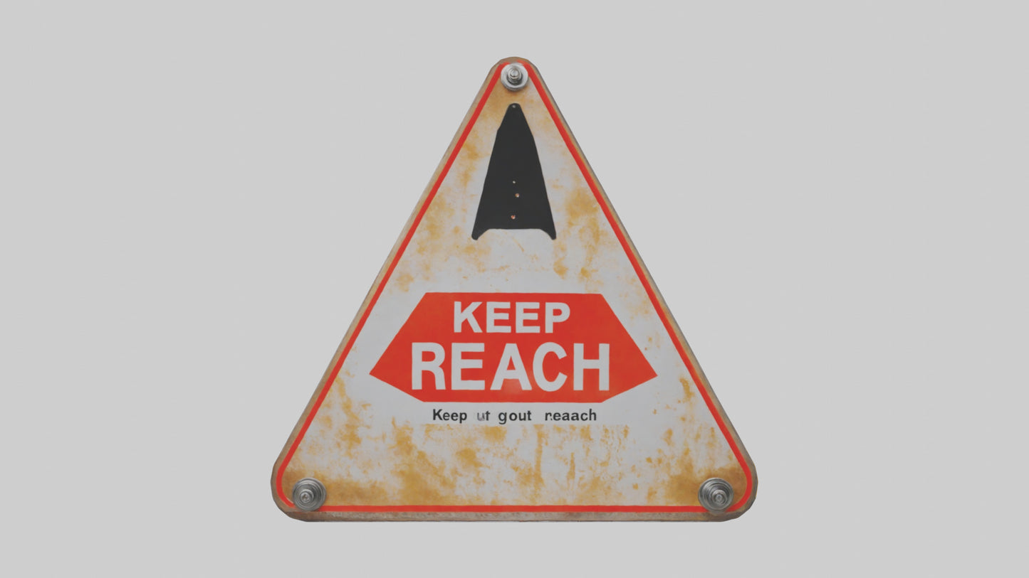 3D model Keep Out of Reach Warning Sign model VR / AR / low-poly