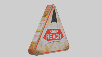 3D model Keep Out of Reach Warning Sign model VR / AR / low-poly