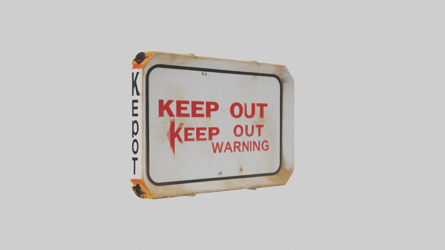3D model Keep Out Warning Sign model VR / AR / low-poly