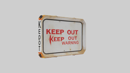 3D model Keep Out Warning Sign model VR / AR / low-poly
