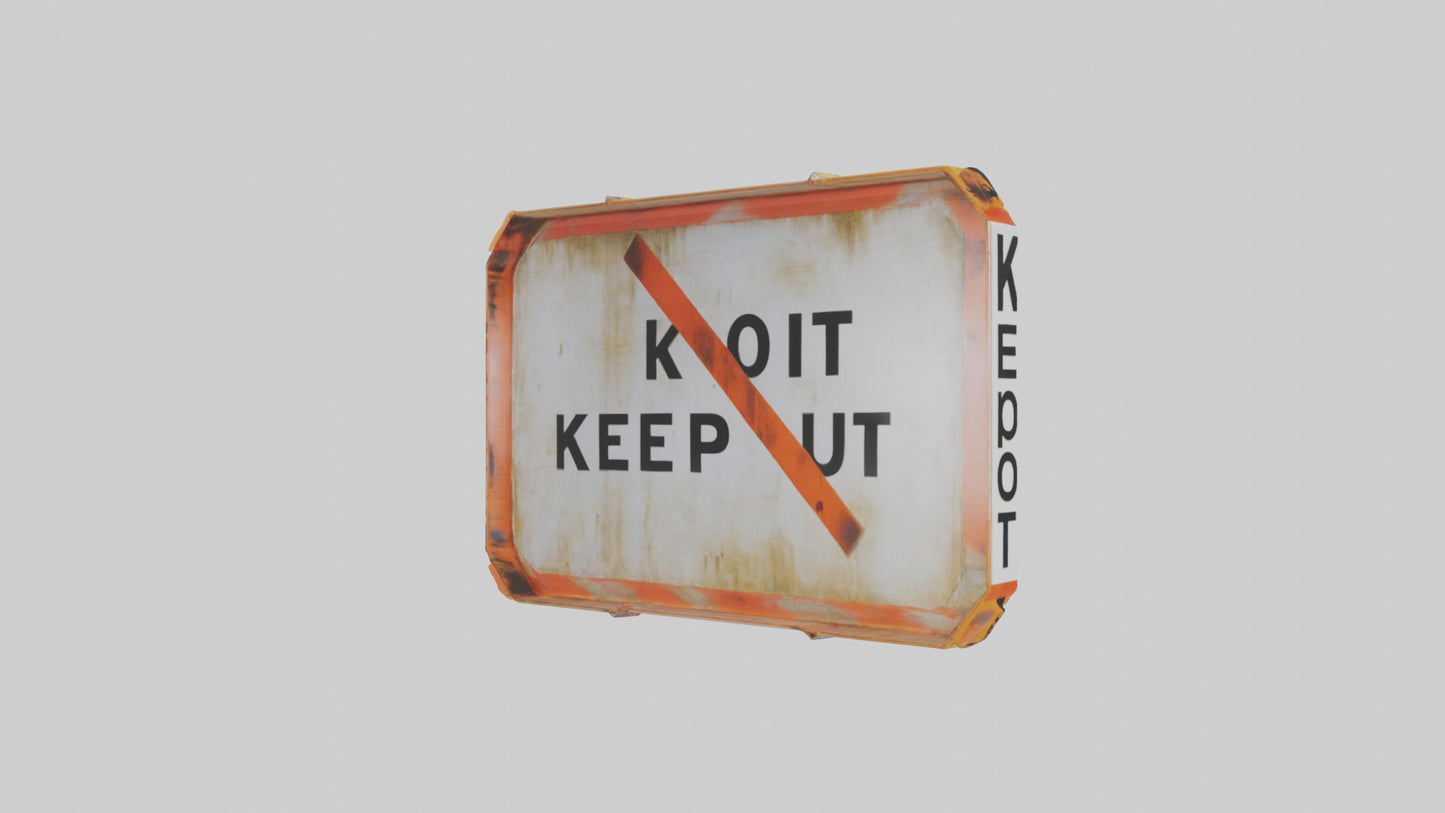 3D model Keep Out Warning Sign model VR / AR / low-poly