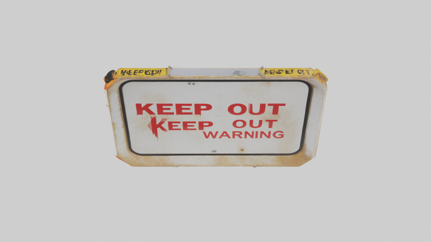 3D model Keep Out Warning Sign model VR / AR / low-poly