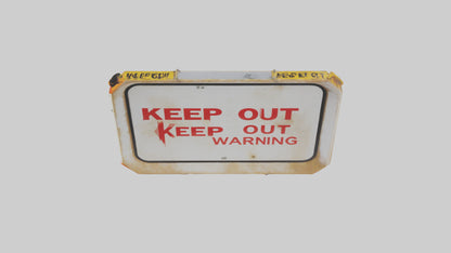 3D model Keep Out Warning Sign model VR / AR / low-poly
