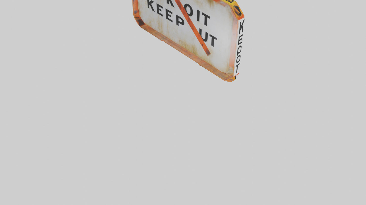 3D model Keep Out Warning Sign model VR / AR / low-poly