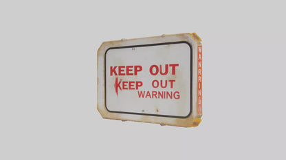3D model Keep Out Warning Sign model VR / AR / low-poly