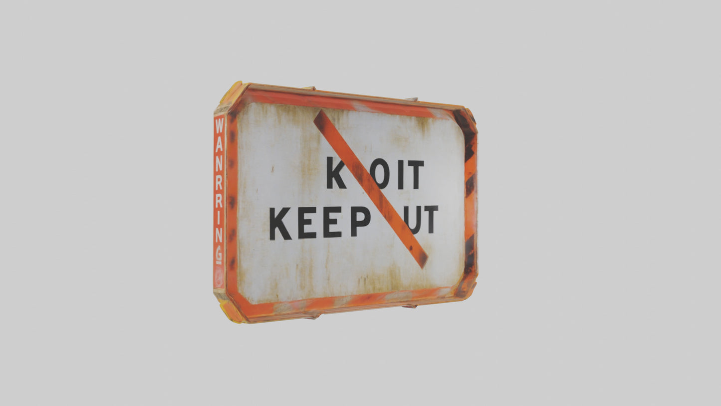 3D model Keep Out Warning Sign model VR / AR / low-poly