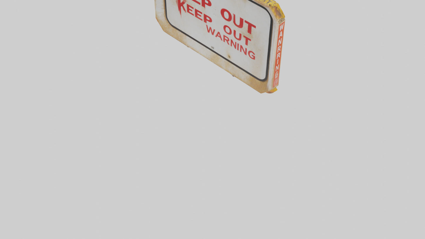 3D model Keep Out Warning Sign model VR / AR / low-poly