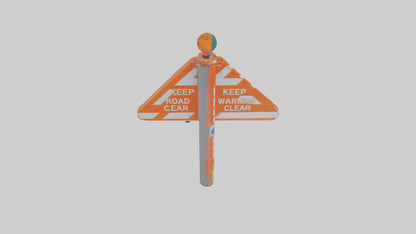 3D model Keep Road Clear Warning Sign model VR / AR / low-poly