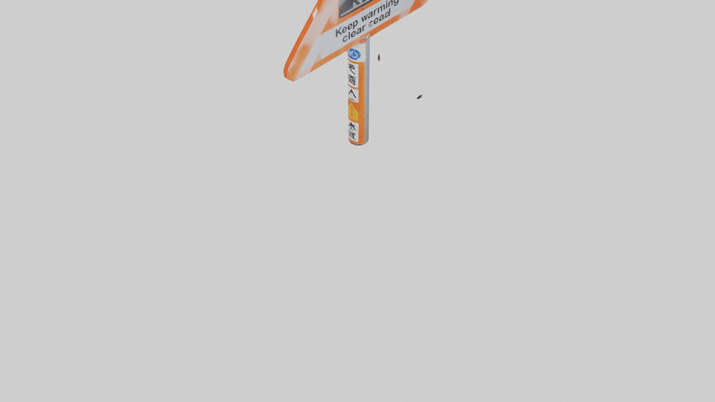 3D model Keep Road Clear Warning Sign model VR / AR / low-poly