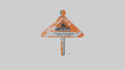 3D model Keep Road Clear Warning Sign model VR / AR / low-poly