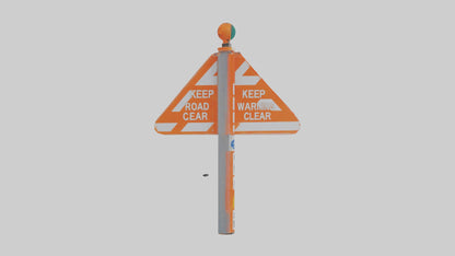 3D model Keep Road Clear Warning Sign model VR / AR / low-poly