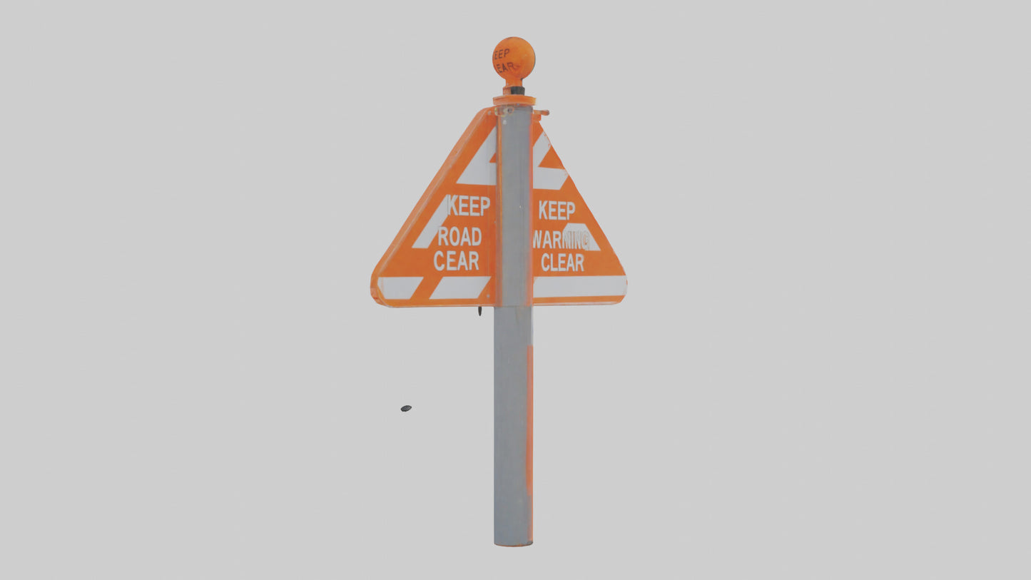 3D model Keep Road Clear Warning Sign model VR / AR / low-poly