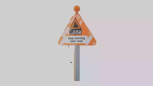 3D model Keep Road Clear Warning Sign model VR / AR / low-poly