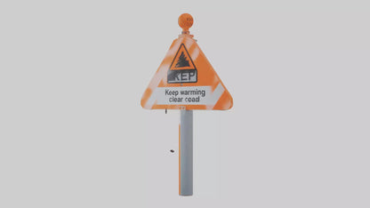 3D model Keep Road Clear Warning Sign model VR / AR / low-poly