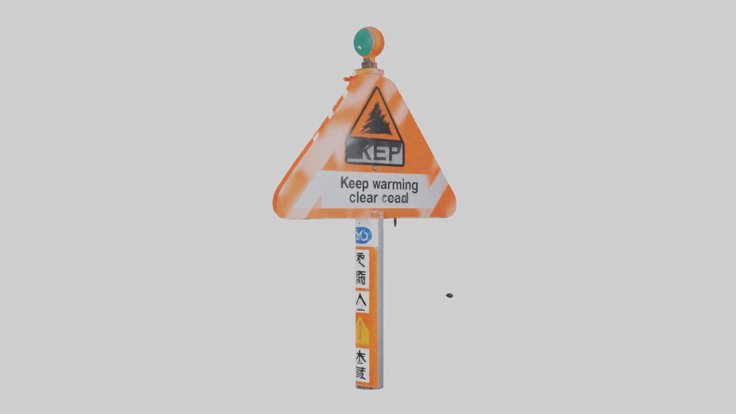 3D model Keep Road Clear Warning Sign model VR / AR / low-poly