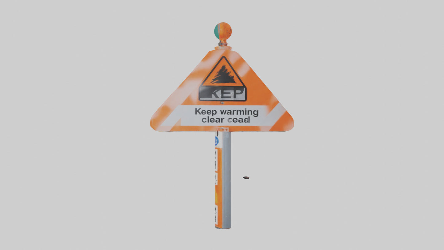 3D model Keep Road Clear Warning Sign model VR / AR / low-poly