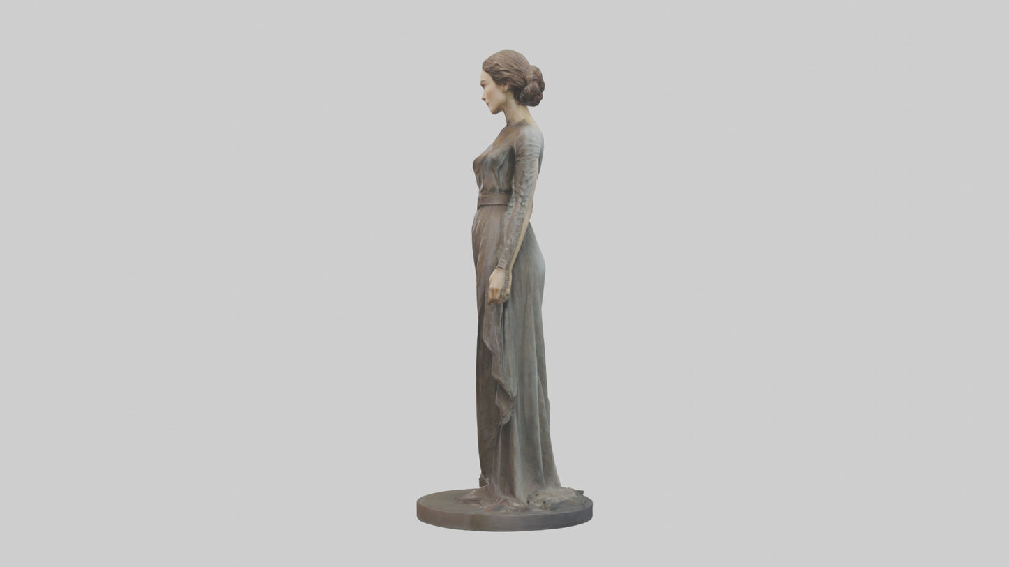3D model Keira Knightley statue model VR / AR / low-poly