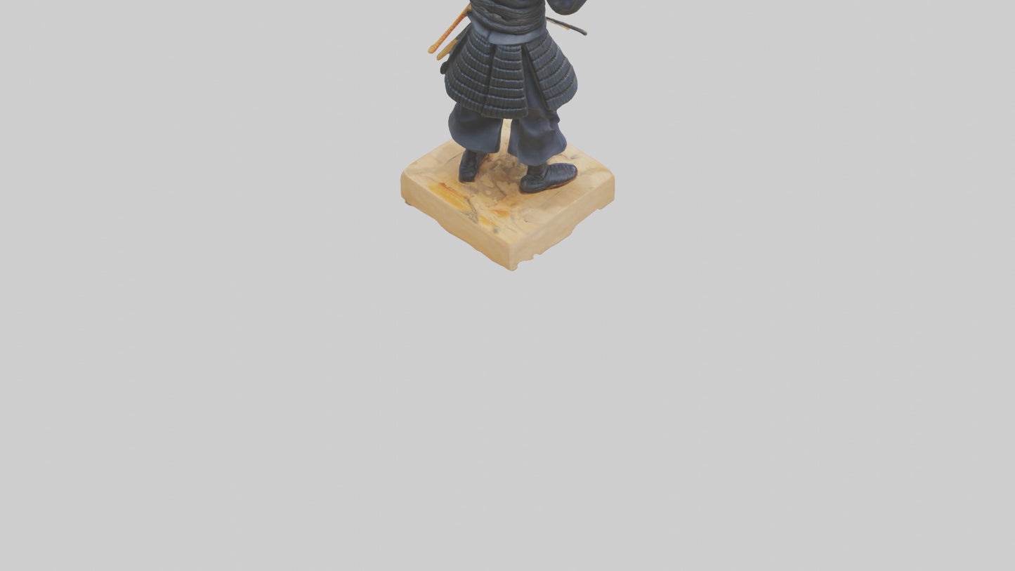 3D model Kendo Fighter Statue model VR / AR / low-poly
