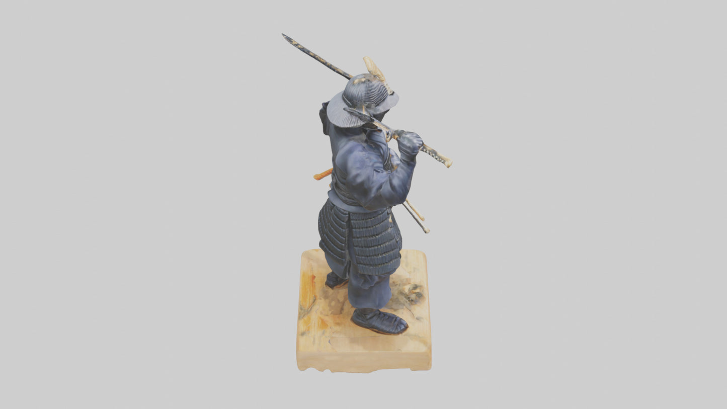 3D model Kendo Fighter Statue model VR / AR / low-poly