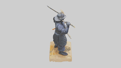 3D model Kendo Fighter Statue model VR / AR / low-poly