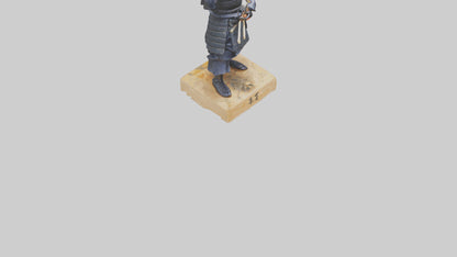 3D model Kendo Fighter Statue model VR / AR / low-poly