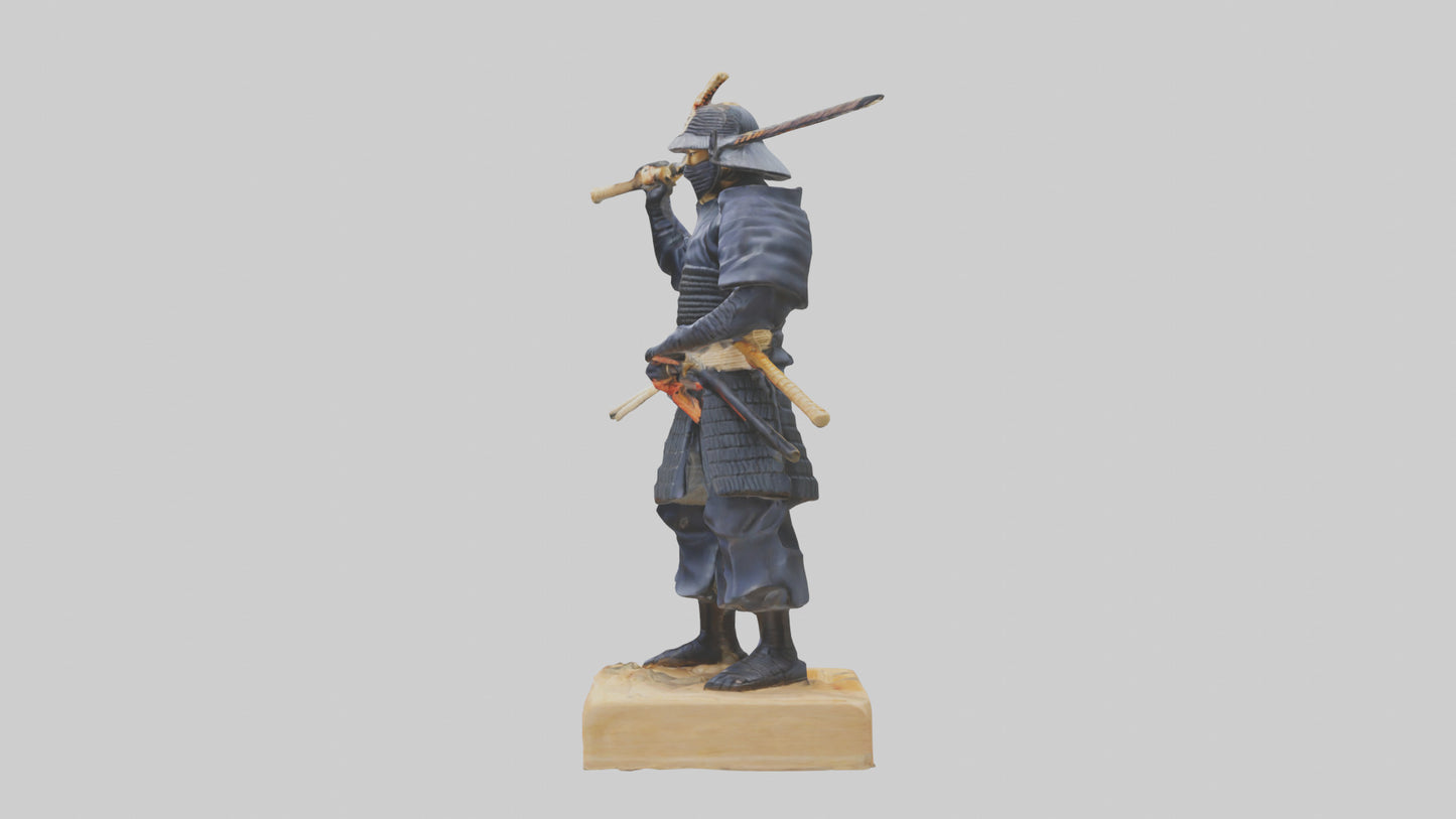 3D model Kendo Fighter Statue model VR / AR / low-poly