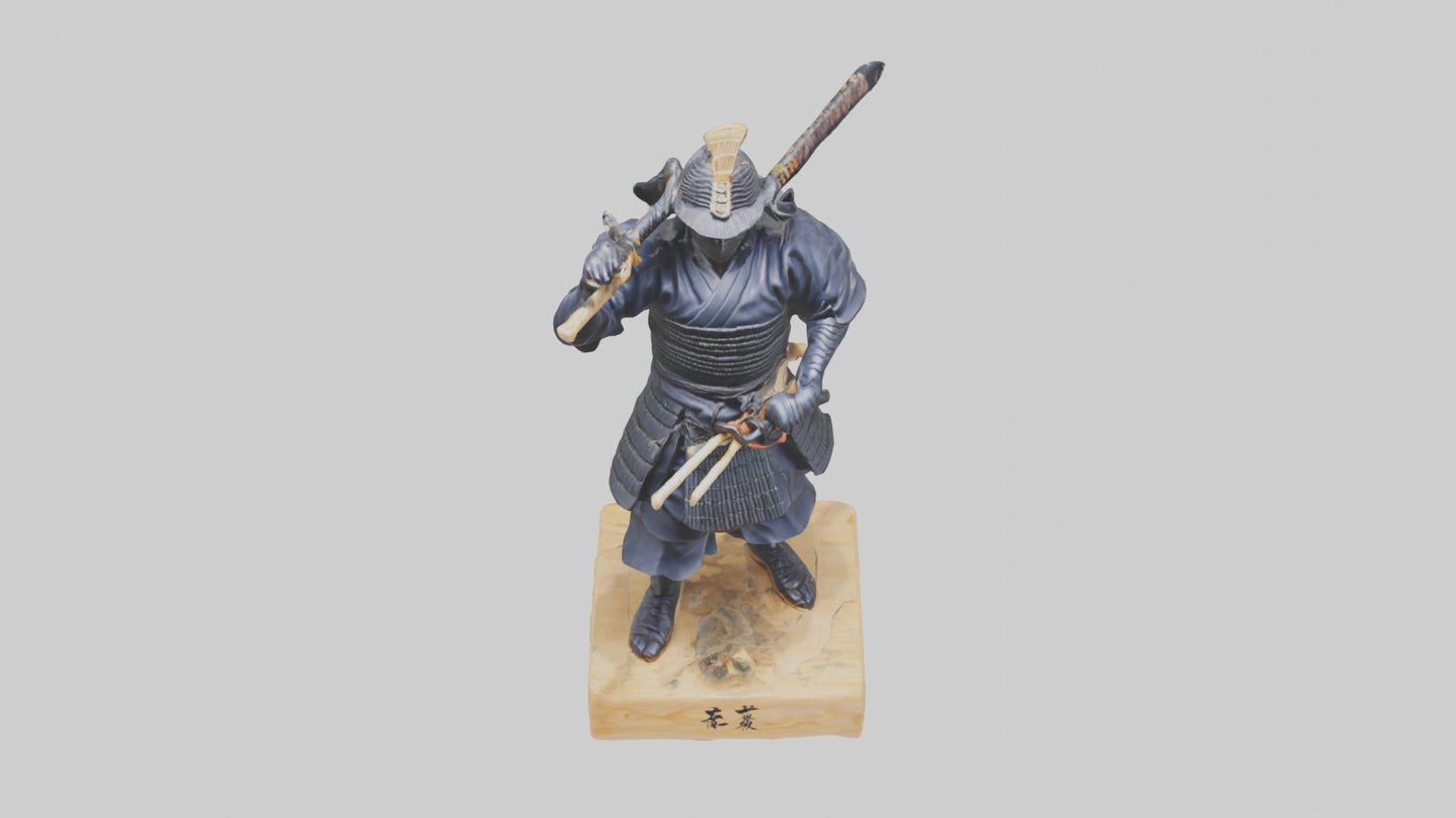 3D model Kendo Fighter Statue model VR / AR / low-poly